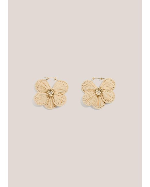 Hobbs Natural Allie Raffia Flower Earrings