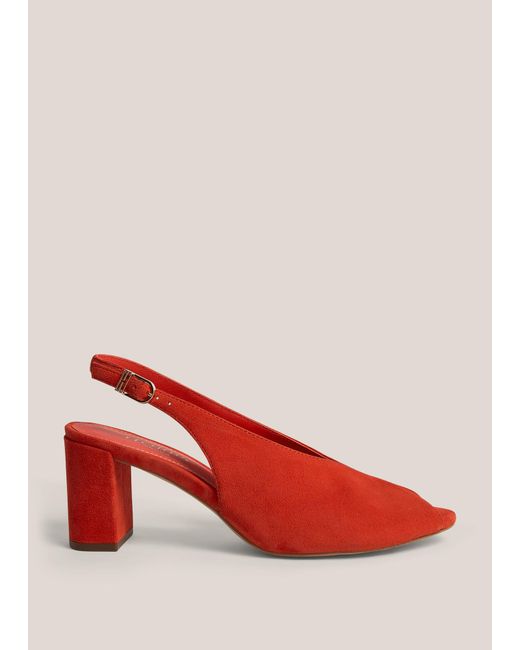 Hobbs Red Carla Suede Sandals