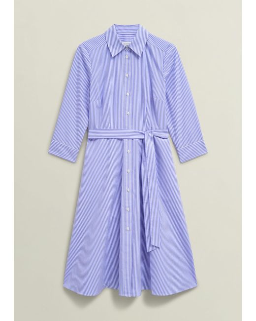 Hobbs Blue Petite Harlow Cotton Dress