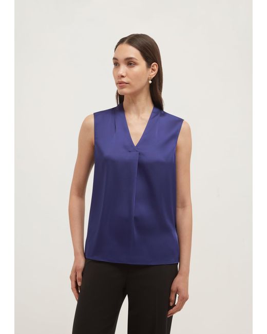 Hobbs Blue Alora Satin Blouse