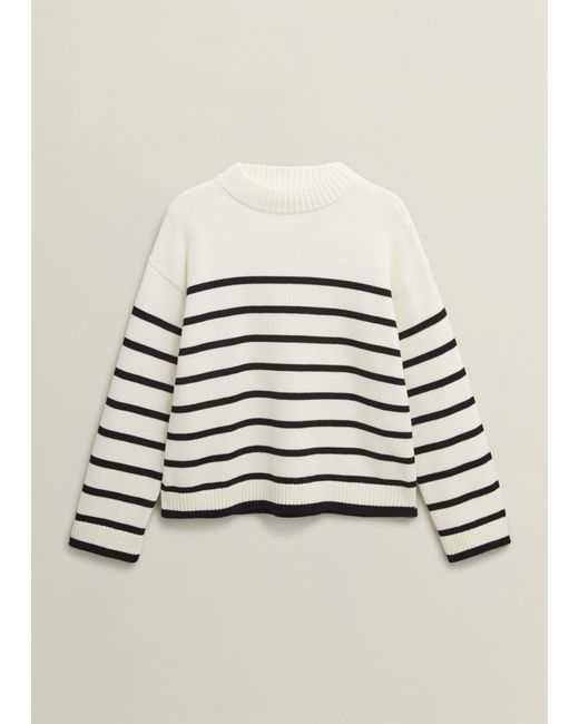 Hobbs Blue Eastnor Cotton Stripe Jumper
