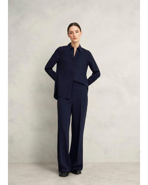 Hobbs Blue Hadley Pinstripe Trousers
