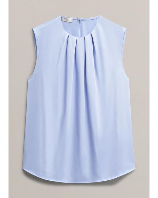Hobbs Blue Rosanne Satin Blouse