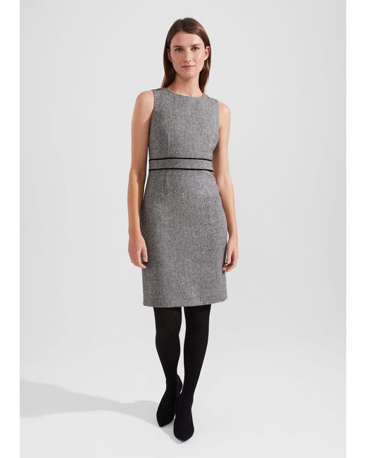Hobbs White Elle Wool Dress