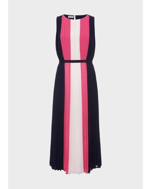 Hobbs Multicolor Claudia Pleated Fit And Flare Dress