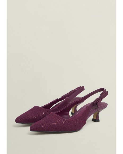 Hobbs Purple Safia Tweed Slingbacks