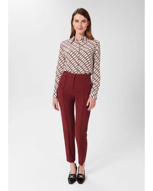 Hobbs Red Melody Twill Trousers