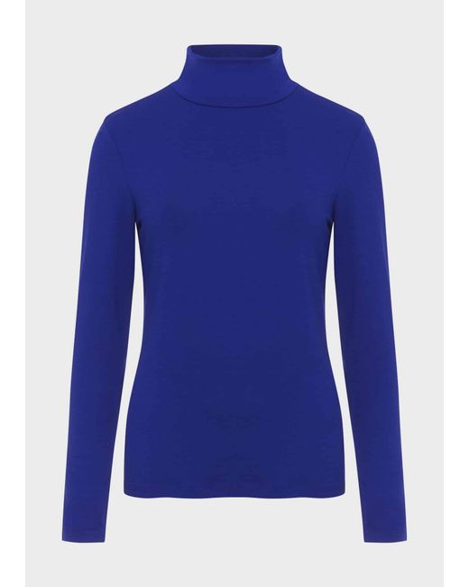 Hobbs Blue Mischa Roll Neck Top