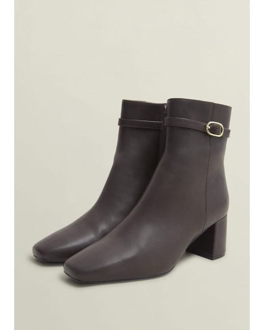 Hobbs Black Gabriella Leather Ankle Boots