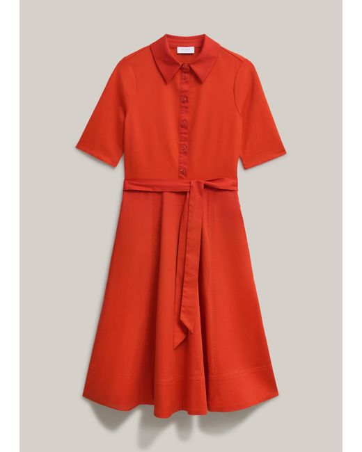 Hobbs Red Loretta Shirt Dress