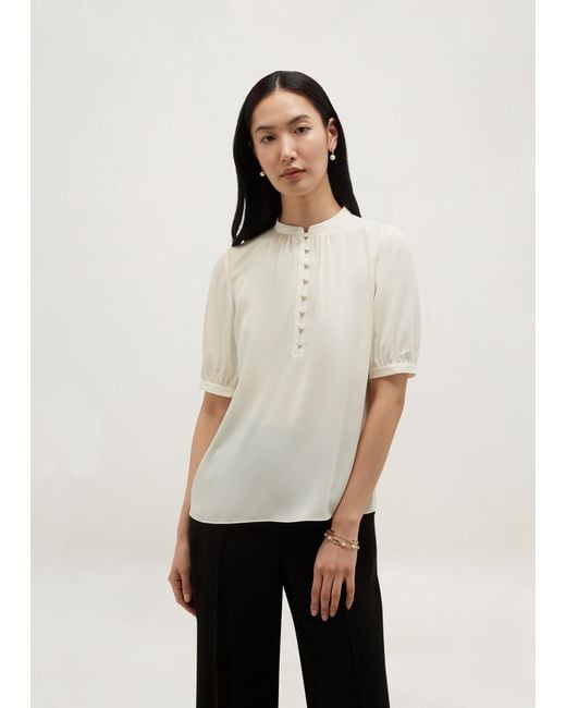 Hobbs White Butter Cream Azalea Blouse