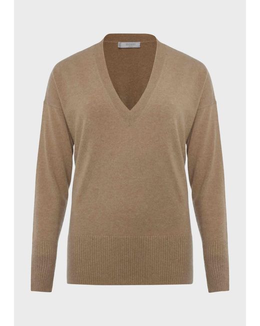 Hobbs Natural Dahlia V Neck Cashmere Jumper