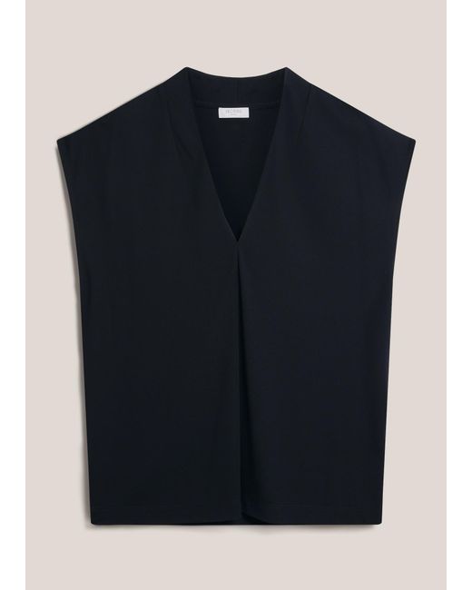 Hobbs Black Katie V Neck Short Sleeve Top