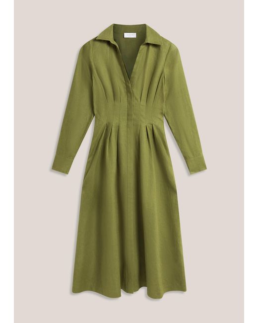 Hobbs Green Chrissy Linen Dress