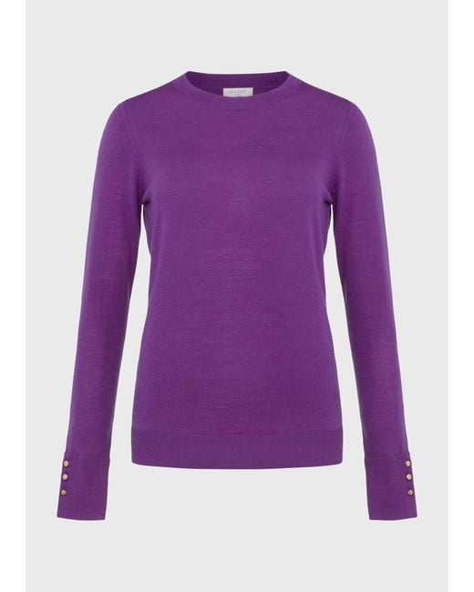 Hobbs Purple Penny Merino Wool Jumper