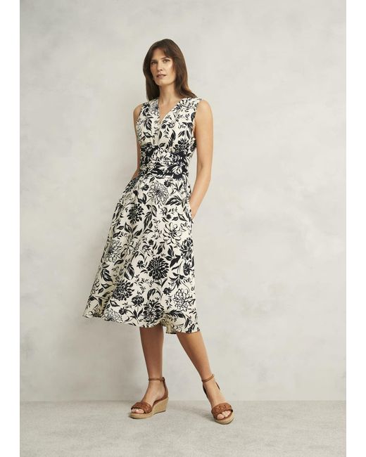 Hobbs Natural Teagan Linen Dress