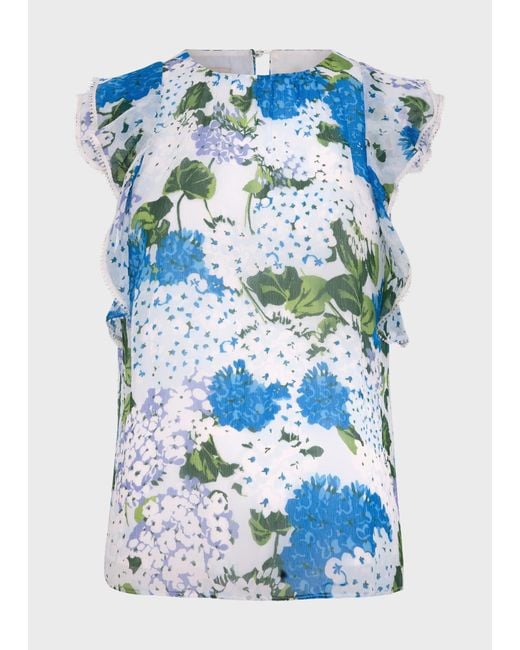 Hobbs Blue Simona Floral Top