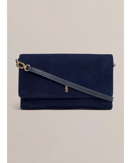 Hobbs Blue Ashley Suede Clutch