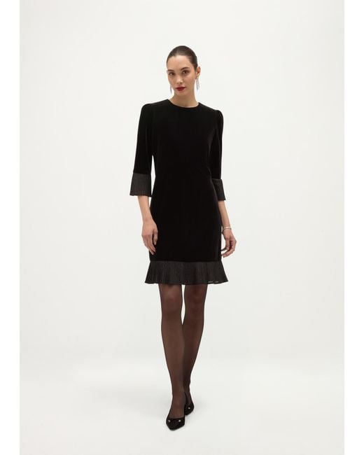 Hobbs Black Ashley Velvet Mini Dress