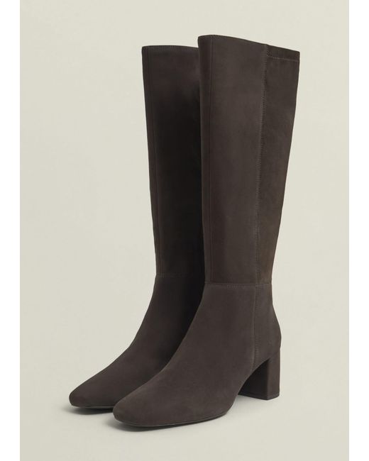 Hobbs Black Betsy Suede Knee Boots