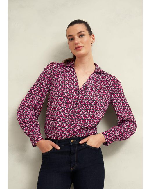 Hobbs Purple Abigail Blouse