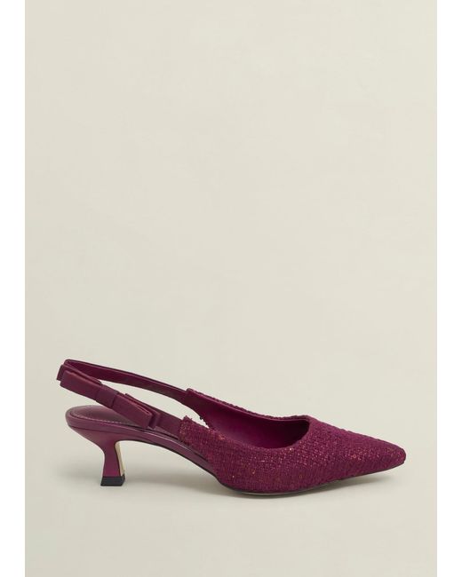 Hobbs Purple Safia Tweed Slingbacks