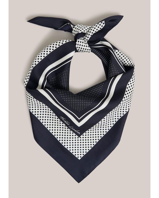 Hobbs Blue Milena Silk Scarf
