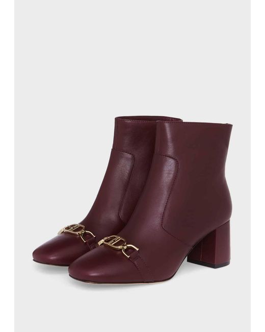 Hobbs Purple Rosella Trim Ankle Boots