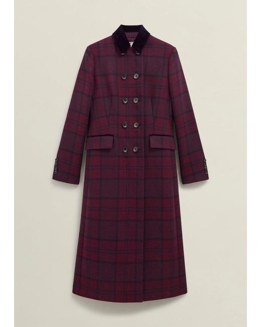 Hobbs Purple Petite Patricia Wool Blend Coat