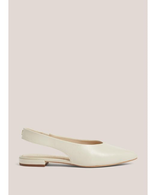 Hobbs Natural Natalia Leather Flat Slingbacks