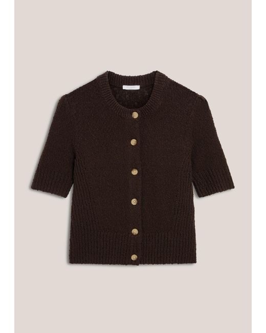 Hobbs Natural Melford Cotton Short Sleeve Cardigan