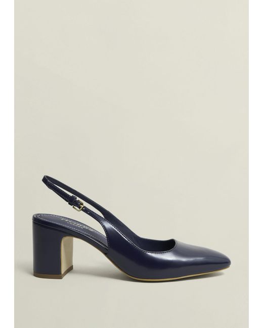 Hobbs Blue Lily Leather Slingbacks