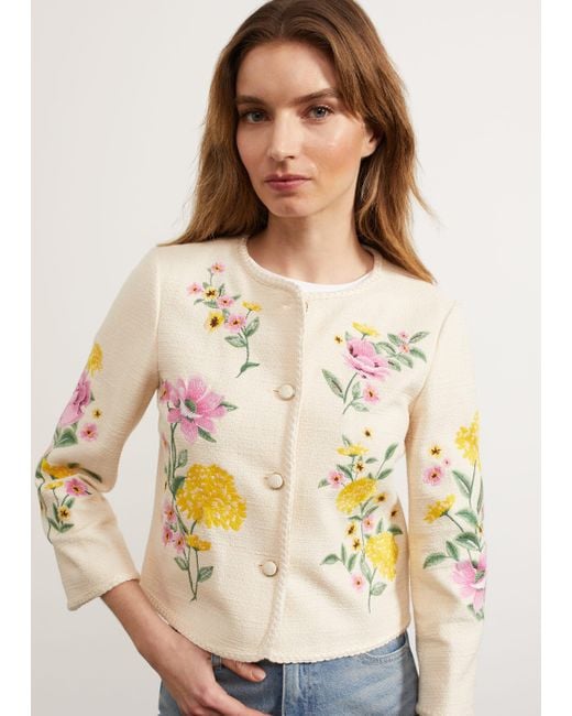 Hobbs White Hinton Floral Embroidered Jacket