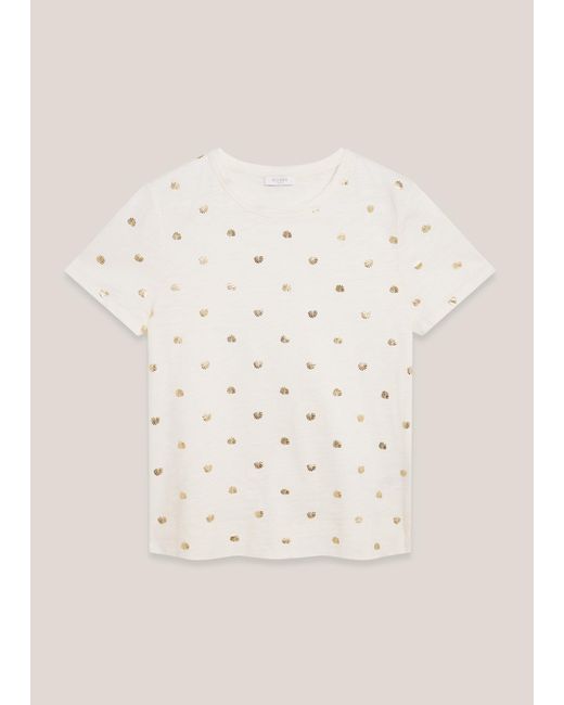 Hobbs Natural Adaline Cotton Slub Printed T-Shirt