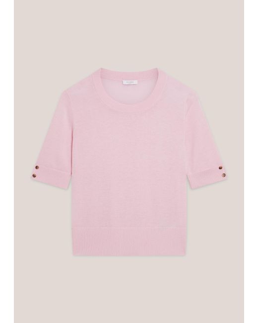 Hobbs Pink Leanne Knitted Top
