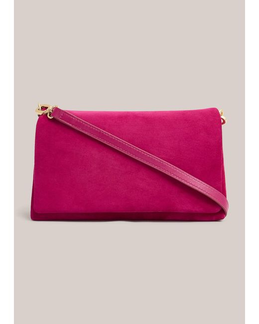 Hobbs Pink Jas Suede Clutch