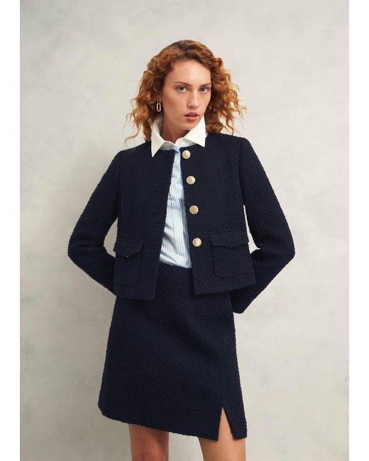 Hobbs Blue Marie Jacket With Wool