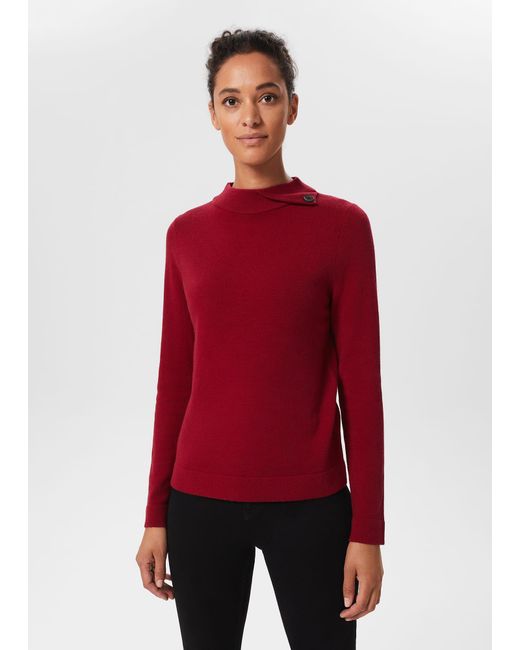 Hobbs Red 'Talia Wool Cashmere Jumper