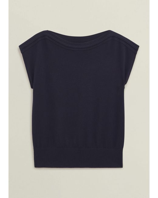 Hobbs White Addison Knitted Top With Wool