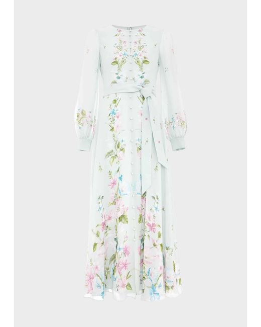 Hobbs White Maribella Silk Dress