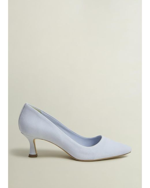 Hobbs Blue Esther Suede Court Shoes