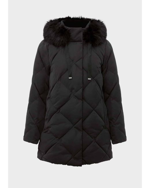 Hobbs Black Loren Puffer Jacket With Hood