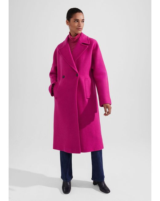 Hobbs Pink Carine Wool Coat