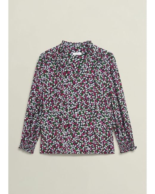 Hobbs Purple Orelia Blouse