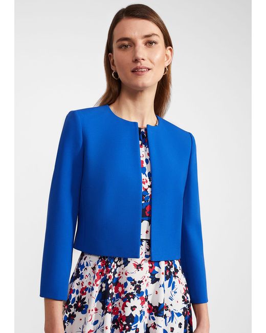 Hobbs Blue Elize Crepe Jacket