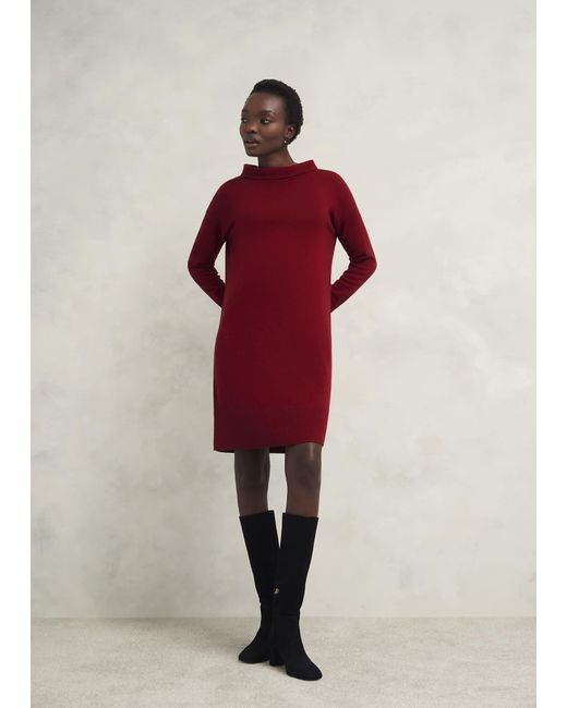 Hobbs Red Audrey Knitted Dress