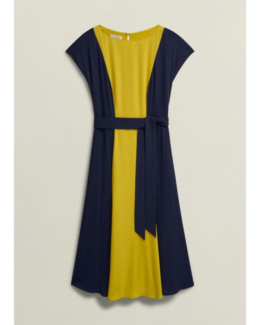 Hobbs White Petite Emery Tie Belted Dress