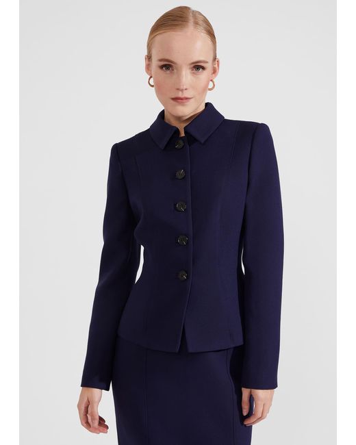 Hobbs Blue Phoebe Sculpted Jacket