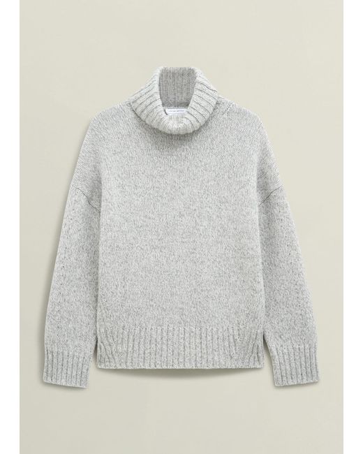 Hobbs Gray Marl Yardley Chunky Roll Neck Knitted Jumper