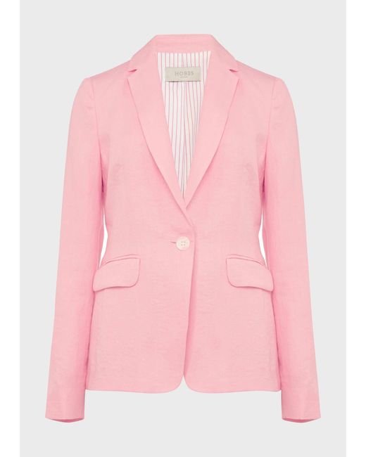 Hobbs Pink Trent Linen Jacket